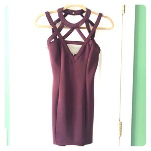 Strappy plum mini dress